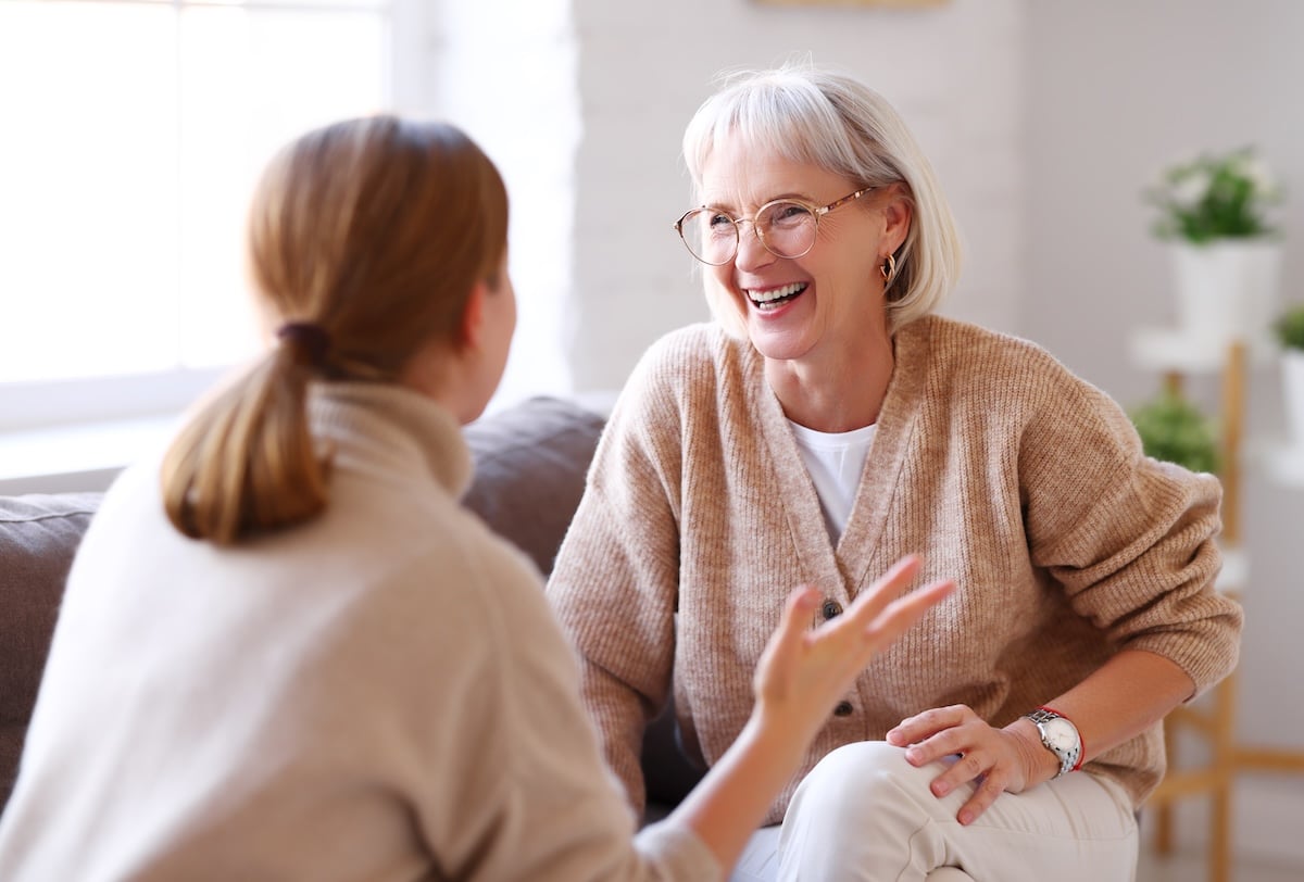 A care coordinator talks with an older adult about updates they may need in their home.