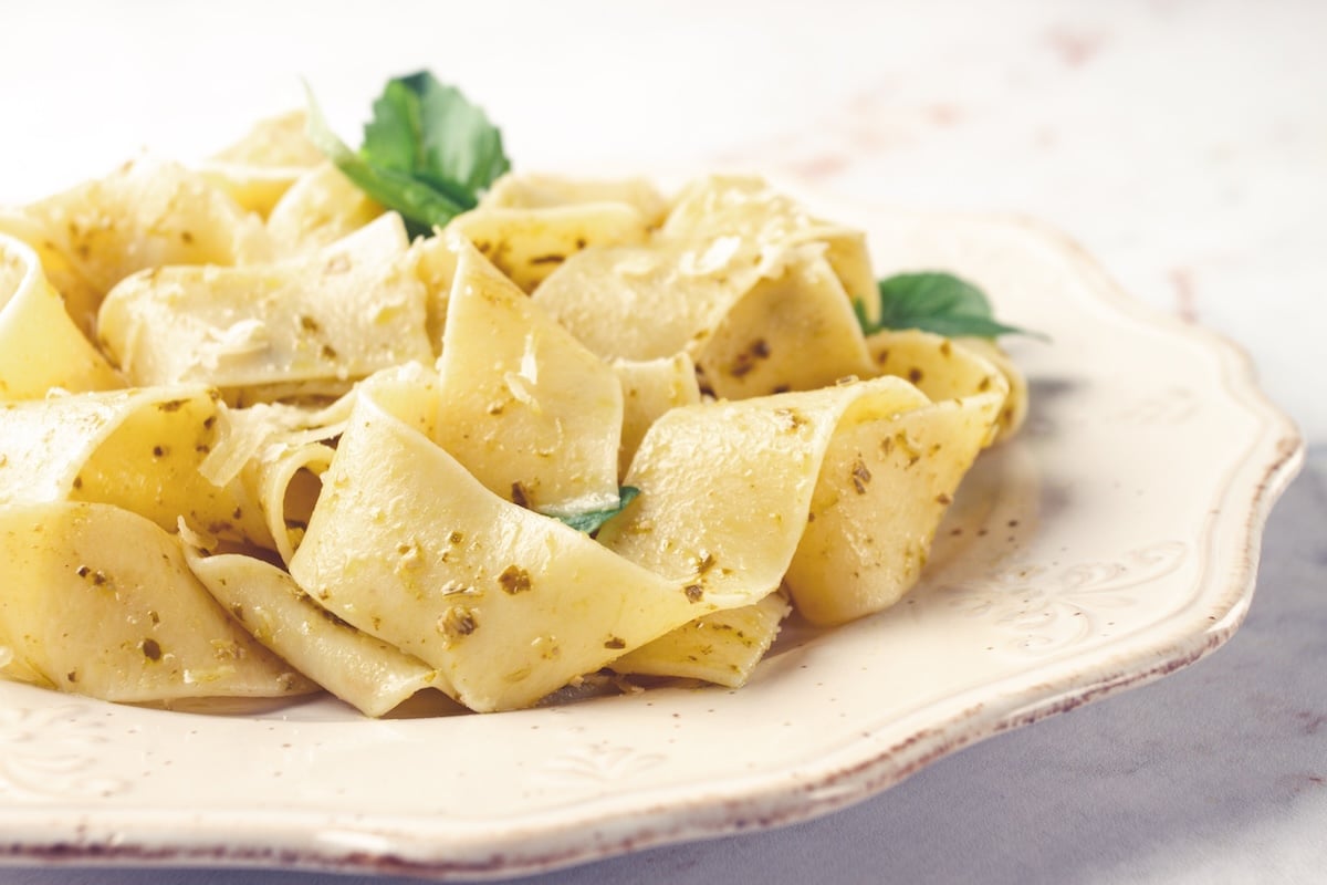 Pasta with basil