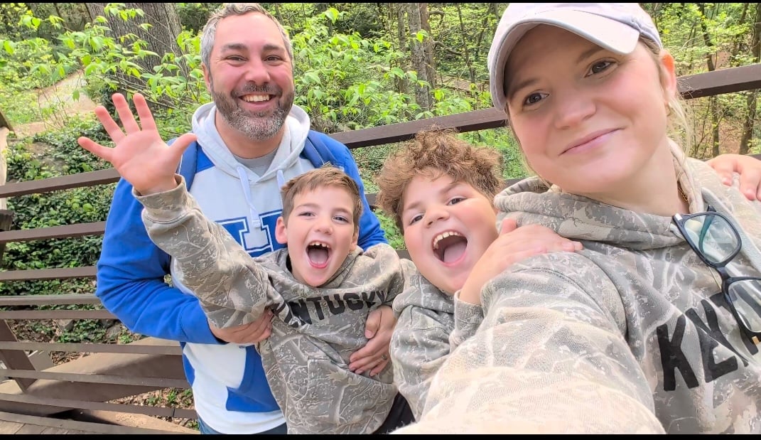 Kendal at Home care coordinator Stephanie Tewes with her family